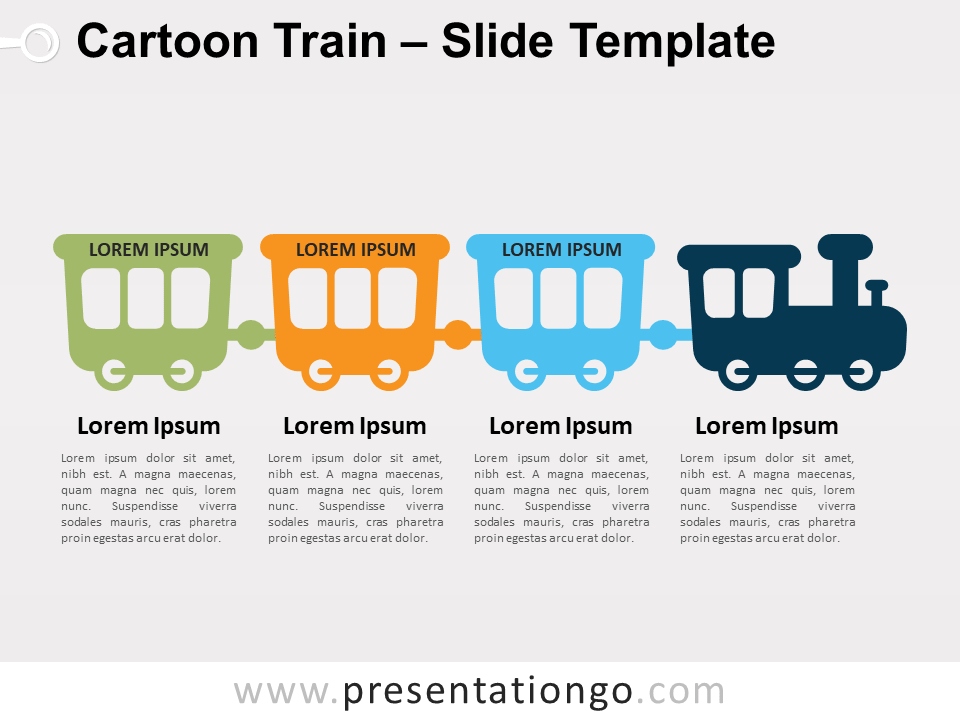 Tren de Dibujos Animados Gráfico Gratis Para PowerPoint Y Google Slides