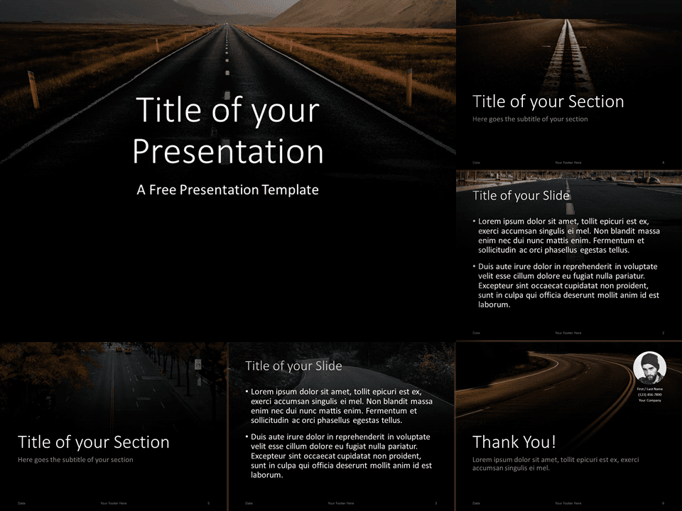 Plantilla Carreteras Oscuras Gratis Para PowerPoint Y Google Slides