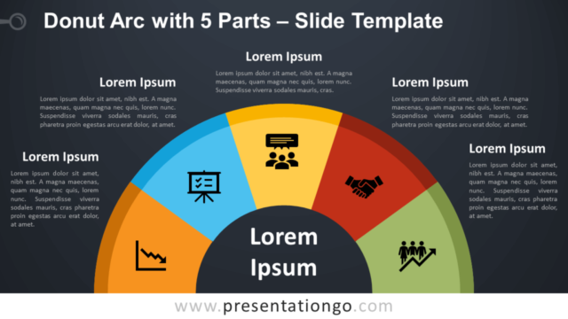 Diagrama Radial Gratis en Forma de Dona Con 5 Partes Para PowerPoint Y Google Slides