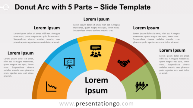 Diagrama Radial Gratis en Forma de Dona Con 5 Partes Para PowerPoint Y Google Slides