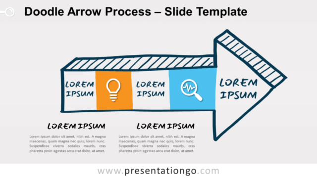 Proceso de Flecha Garabato Gráfico Gratis Para PowerPoint Y Google Slides