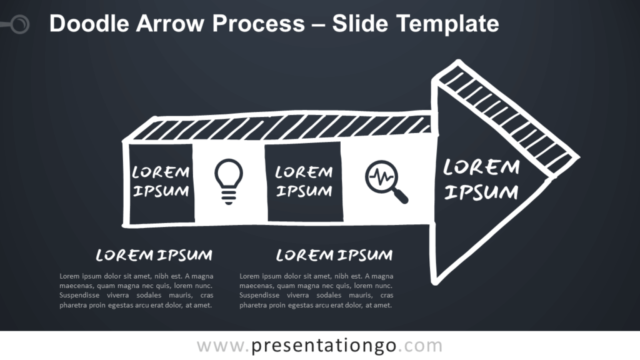 Proceso de Flecha Garabato Gráfico Gratis Para PowerPoint Y Google Slides