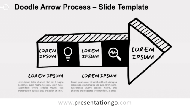 Proceso de Flecha Garabato Gráfico Gratis Para PowerPoint Y Google Slides
