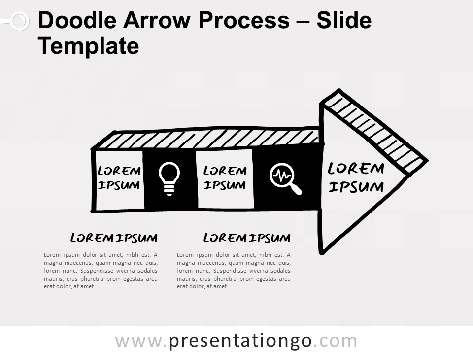 Proceso de Flecha Garabato Gráfico Gratis Para PowerPoint Y Google Slides