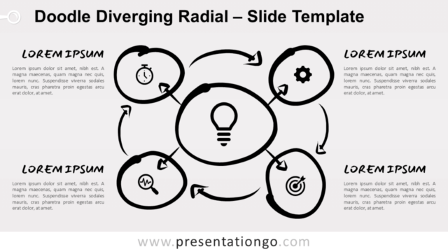 Garabato Radial Divergente Gráfico Gratis Para PowerPoint Y Google Slides