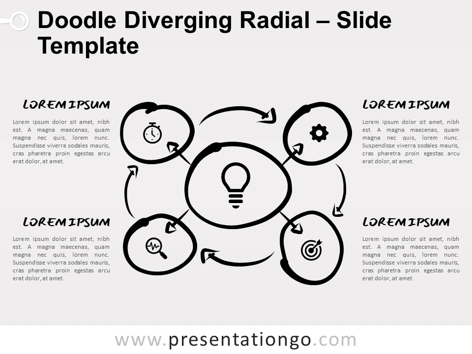 Garabato Radial Divergente Gráfico Gratis Para PowerPoint Y Google Slides