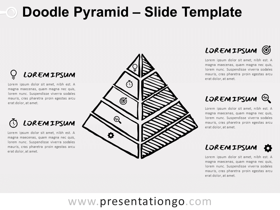 Pirámide de Garabatos Gráfico Gratis Para PowerPoint Y Google Slides