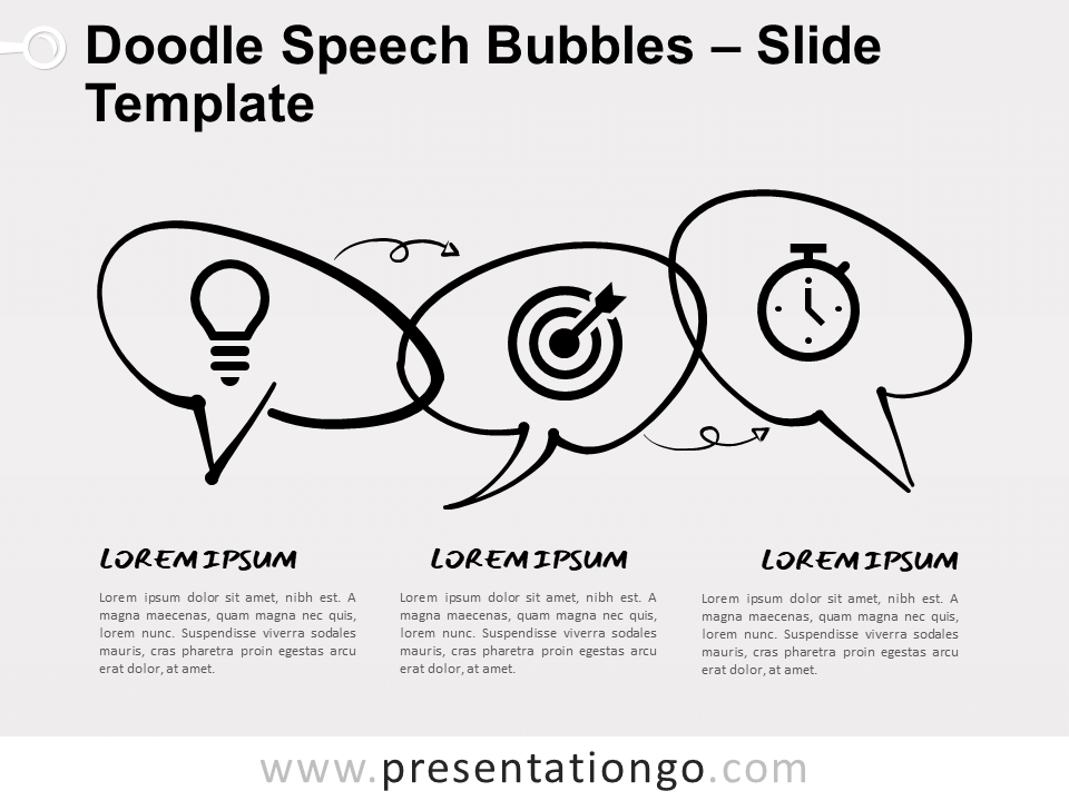 Burbujas de Diálogo Garabateadas Gráfico Gratis Para PowerPoint Y Google Slides