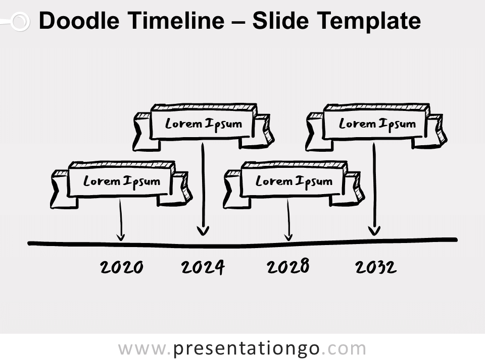 Línea de Tiempo de Doodles Gráfico Gratis Para PowerPoint Y Google Slides