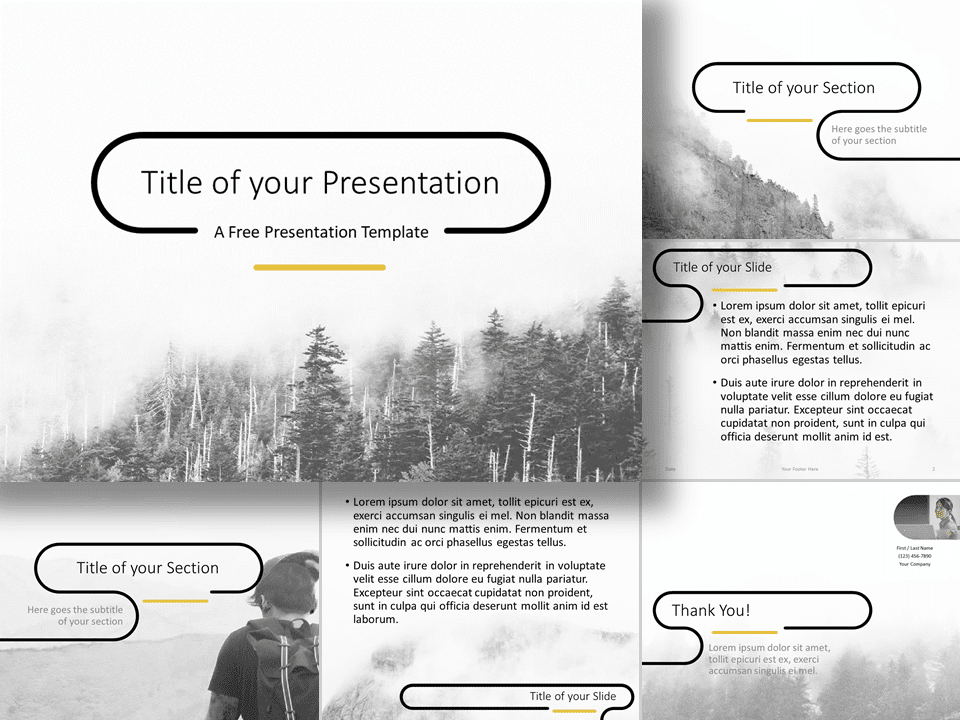 Plantilla de Bosque Neblinoso Gratis Para PowerPoint Y Google Slides