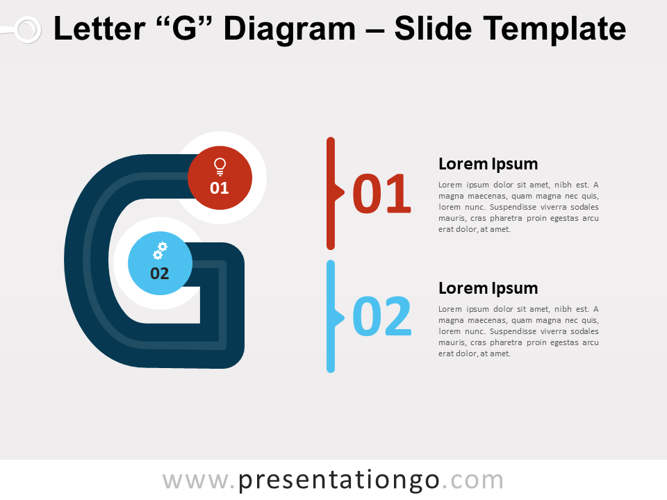 Diagrama Gratis de la Letra G Para PowerPoint Y Google Slides