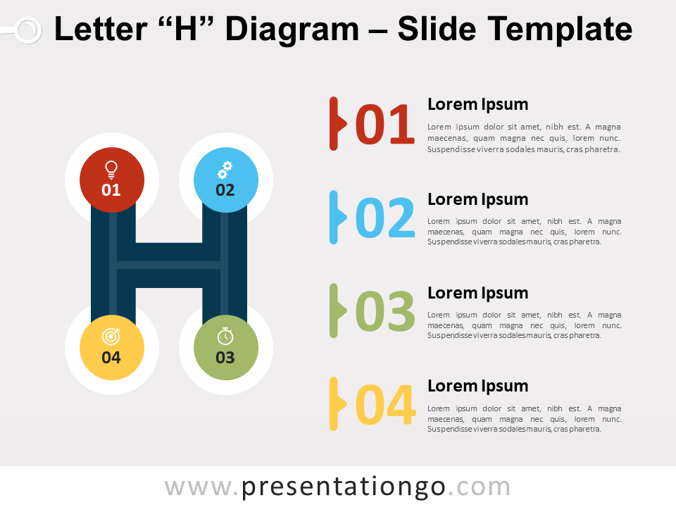 Diagrama Gratis de la Letra H Para PowerPoint Y Google Slides