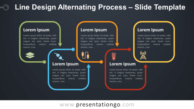 Proceso Alternante de Diseño de Líneas Gráfico Gratis Para PowerPoint Y Google Slides