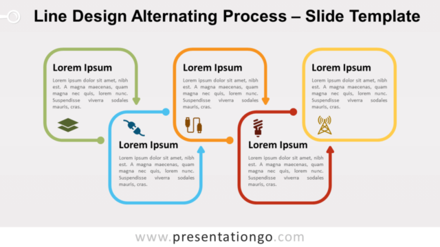 Proceso Alternante de Diseño de Líneas Gráfico Gratis Para PowerPoint Y Google Slides