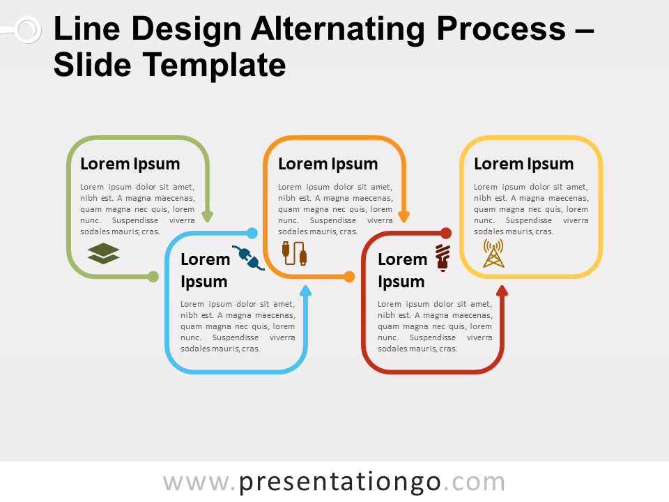 Proceso Alternante de Diseño de Líneas Gráfico Gratis Para PowerPoint Y Google Slides