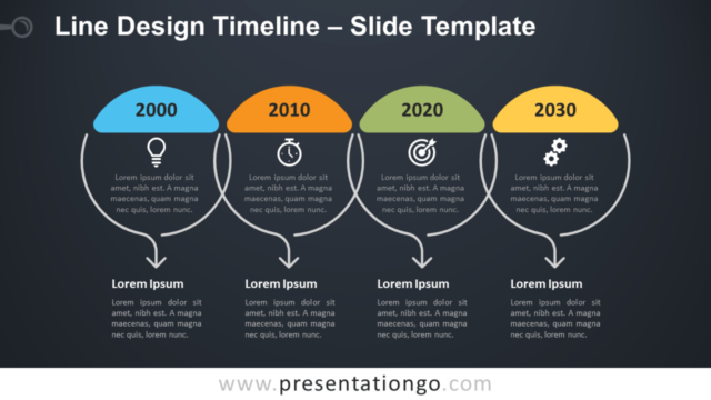 Línea de Tiempo en Diseño de Línea Gráfico Gratis Para PowerPoint Y Google Slides