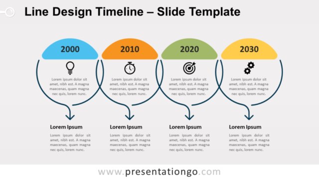 Línea de Tiempo en Diseño de Línea Gráfico Gratis Para PowerPoint Y Google Slides