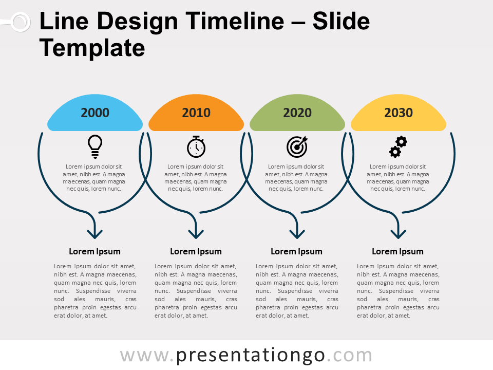 Línea de Tiempo en Diseño de Línea Gráfico Gratis Para PowerPoint Y Google Slides