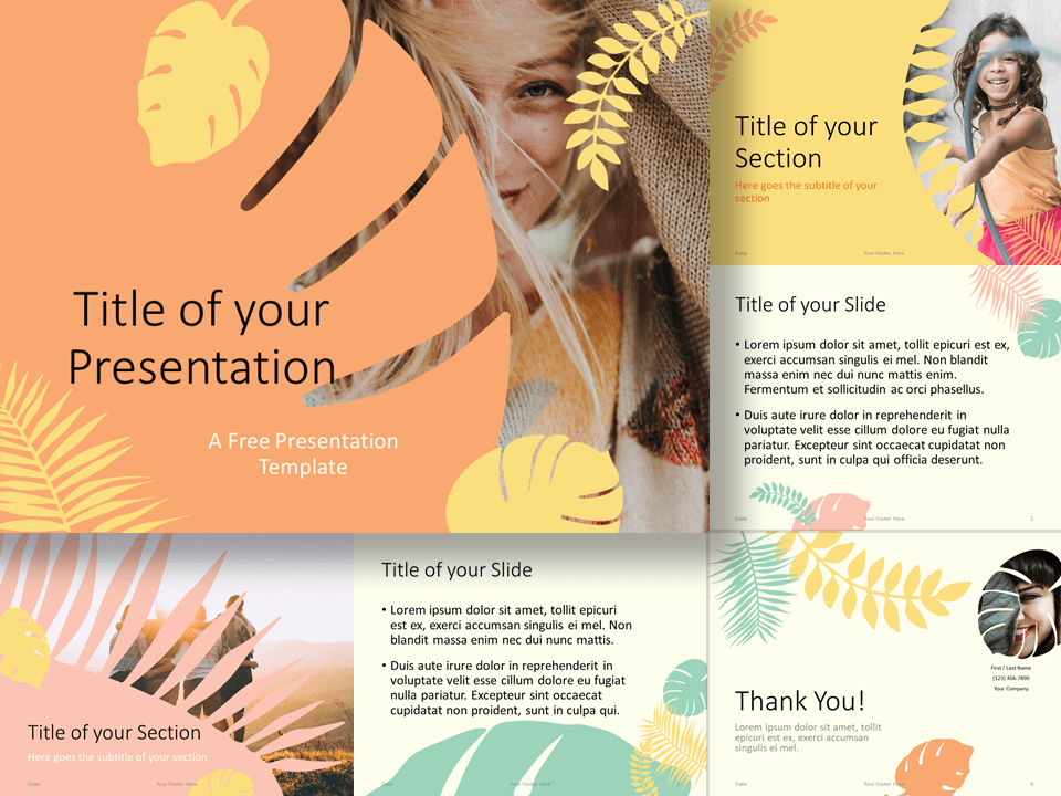 Plantilla de Hojas Pastel Gratis Para PowerPoint Y Google Slides