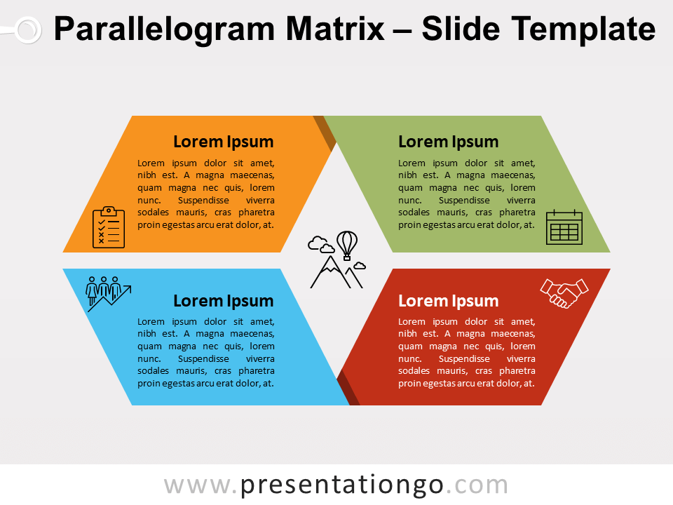 Matriz de Paralelogramos Diagrama Gratis Para PowerPoint Y Google Slides