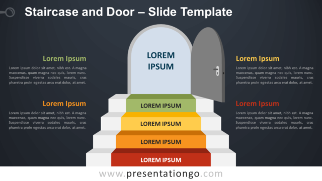 Escalera y Puerta Gráfico Gratis Para PowerPoint Y Google Slides