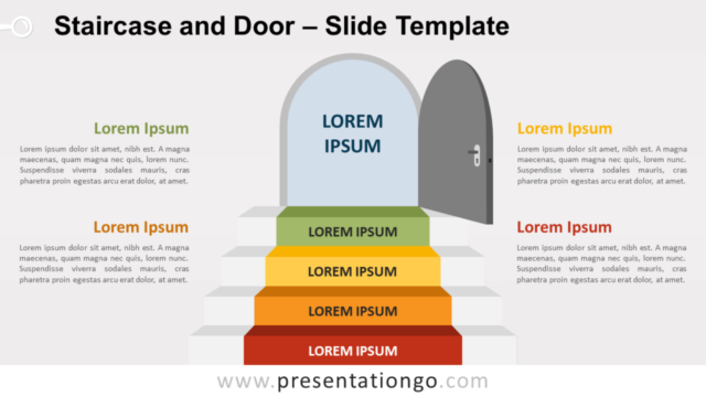 Escalera y Puerta Gráfico Gratis Para PowerPoint Y Google Slides
