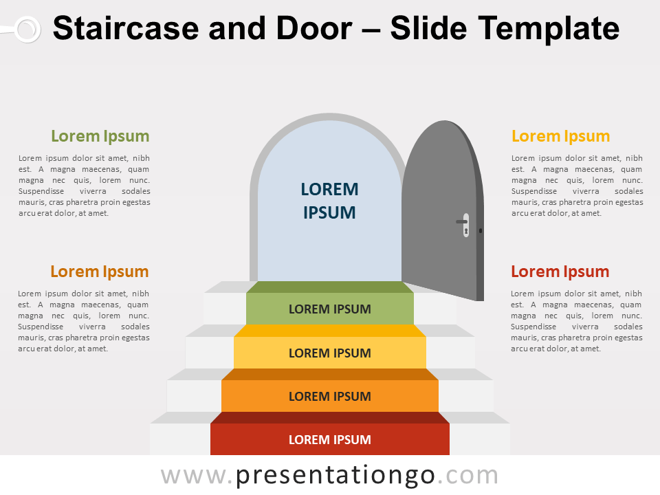Escalera y Puerta Gráfico Gratis Para PowerPoint Y Google Slides