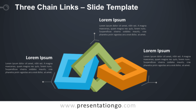 Tres Eslabones de Cadena Gráfico Gratis Para PowerPoint Y Google Slides