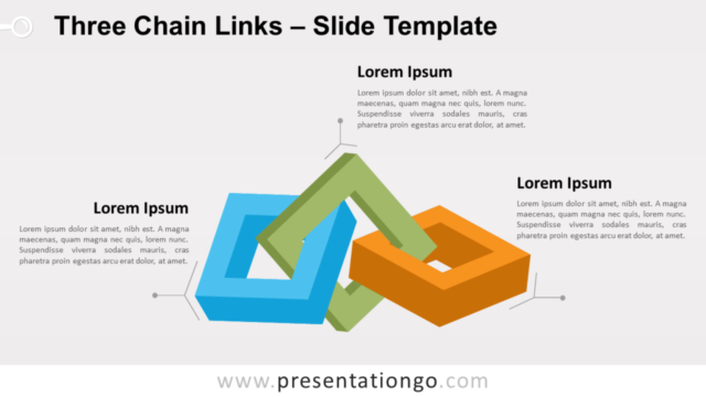 Tres Eslabones de Cadena Gráfico Gratis Para PowerPoint Y Google Slides
