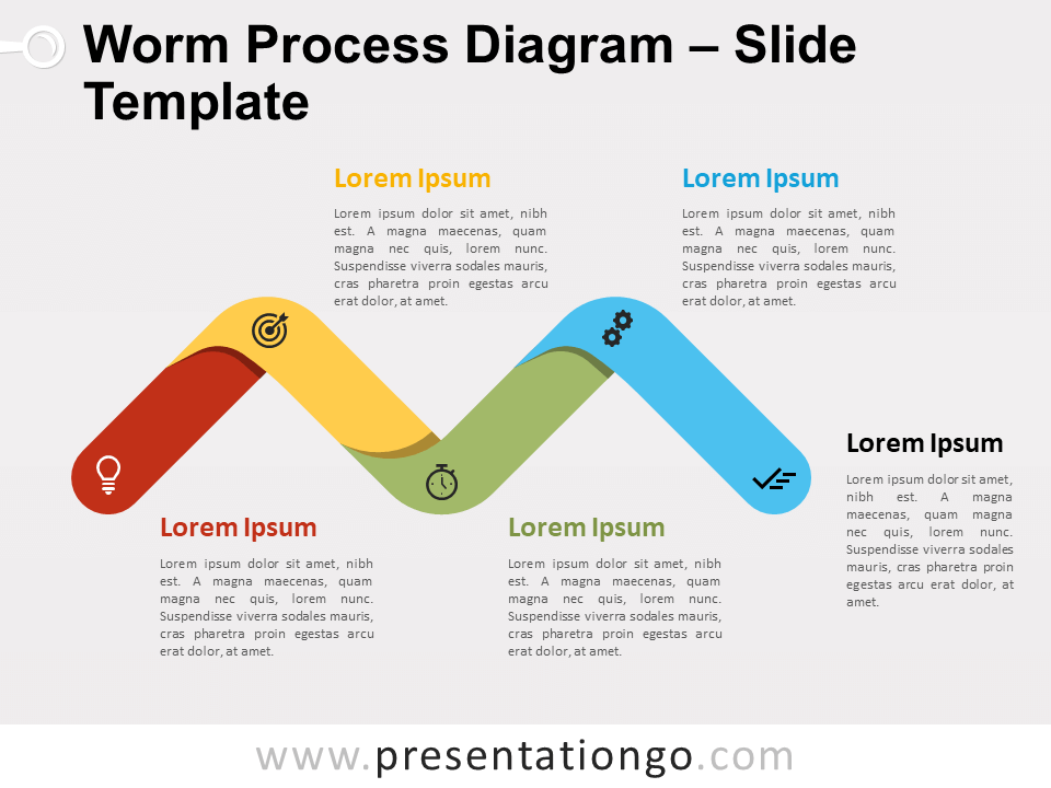 Diagrama de Proceso de Gusano Diagrama Gratis Para PowerPoint Y Google Slides