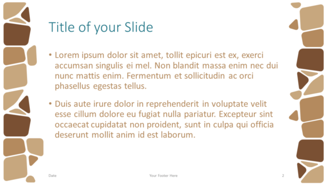 Mosaico de Piedra Plantilla Gratis Para PowerPoint Y Google Slides - Diapositiva de Título Y Contenido
