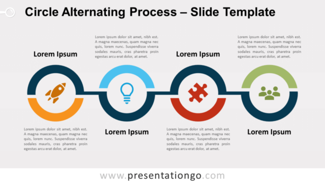 Proceso Alternante Circular Diagrama Gratis Para PowerPoint Y Google Slides