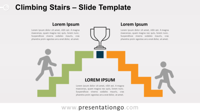 Escalando Escaleras Gráfico Gratis Para PowerPoint Y Google Slides