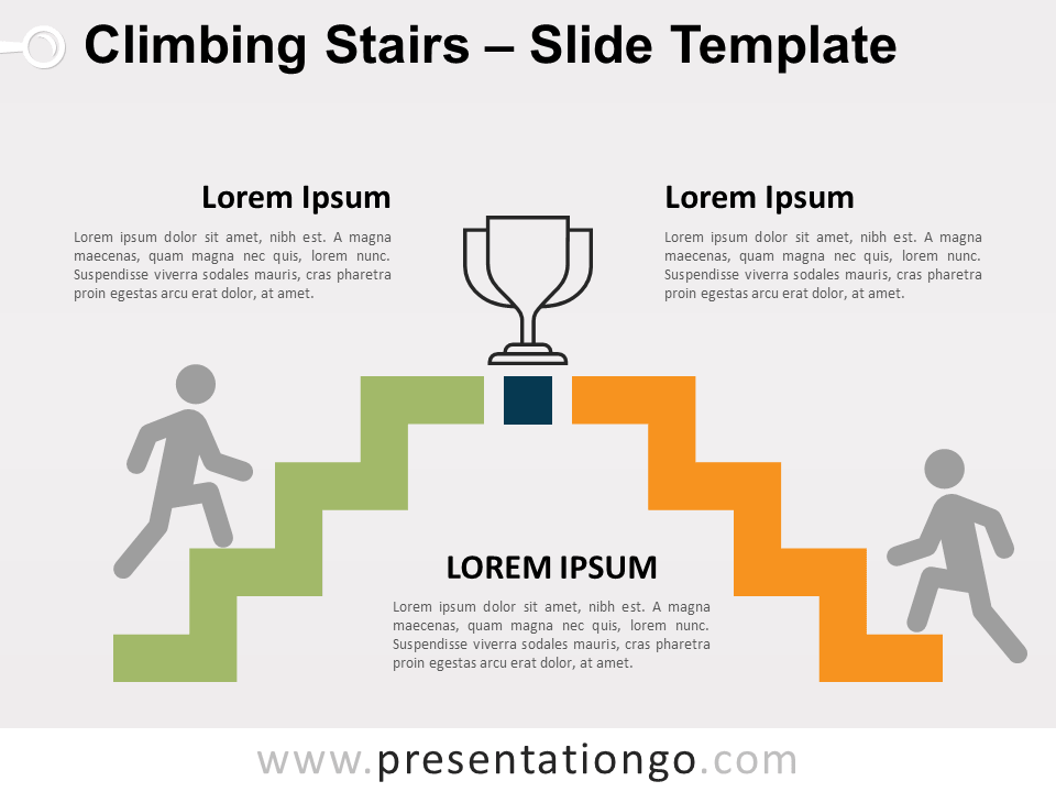 Escalando Escaleras Gráfico Gratis Para PowerPoint Y Google Slides