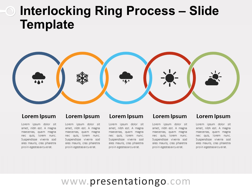 Proceso de Anillos Entrelazados Diagrama Gratis Para PowerPoint Y Google Slides