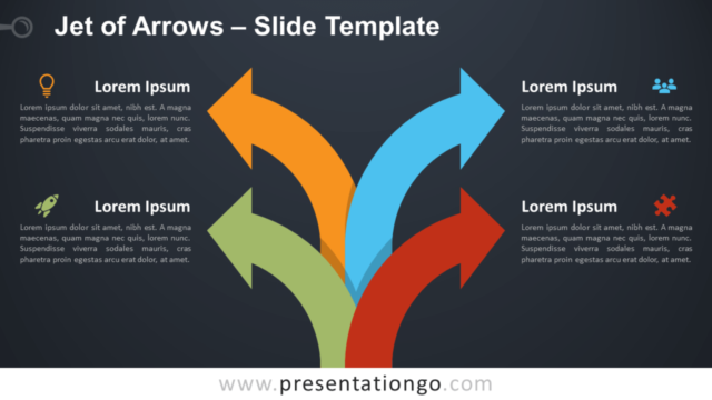 Chorro de Flechas Diagrama Gratis Para PowerPoint Y Google Slides