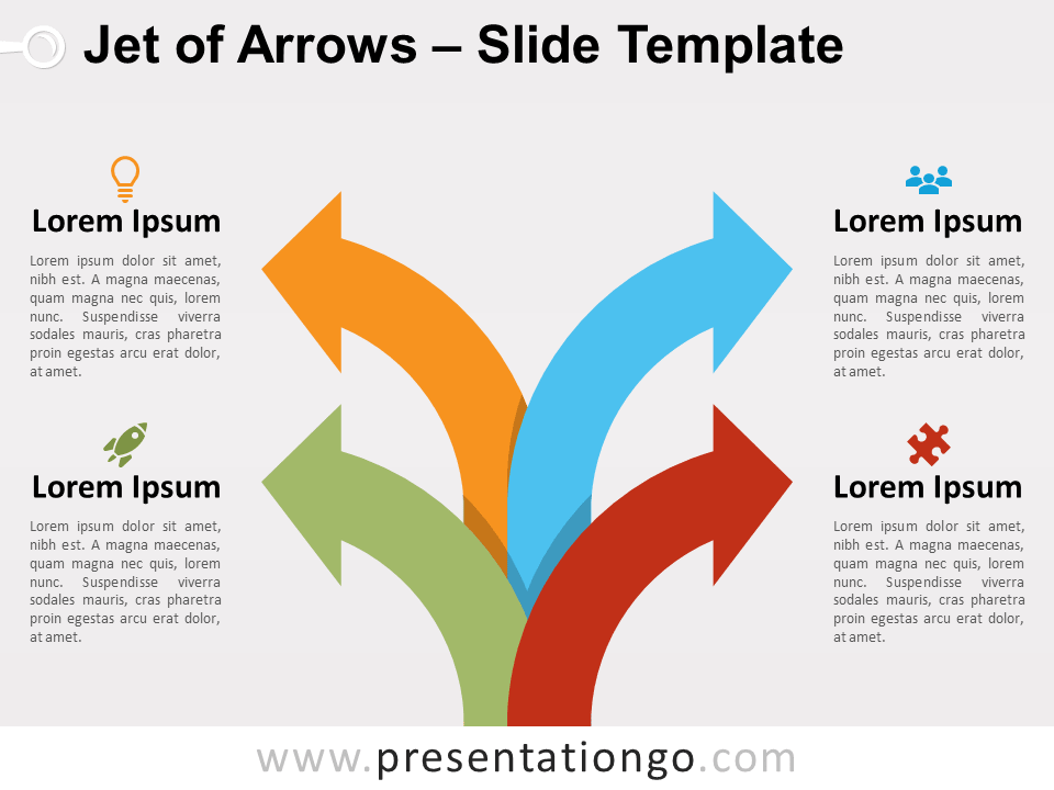 Chorro de Flechas Diagrama Gratis Para PowerPoint Y Google Slides