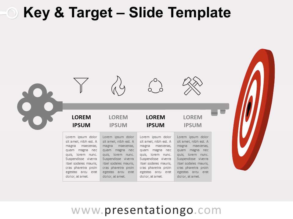 Clave y Objetivo Gráfico Gratis Para PowerPoint Y Google Slides
