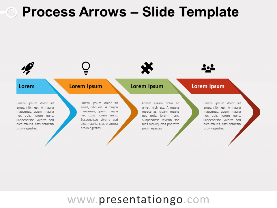Flechas de Proceso Diagrama Gratis Para PowerPoint Y Google Slides