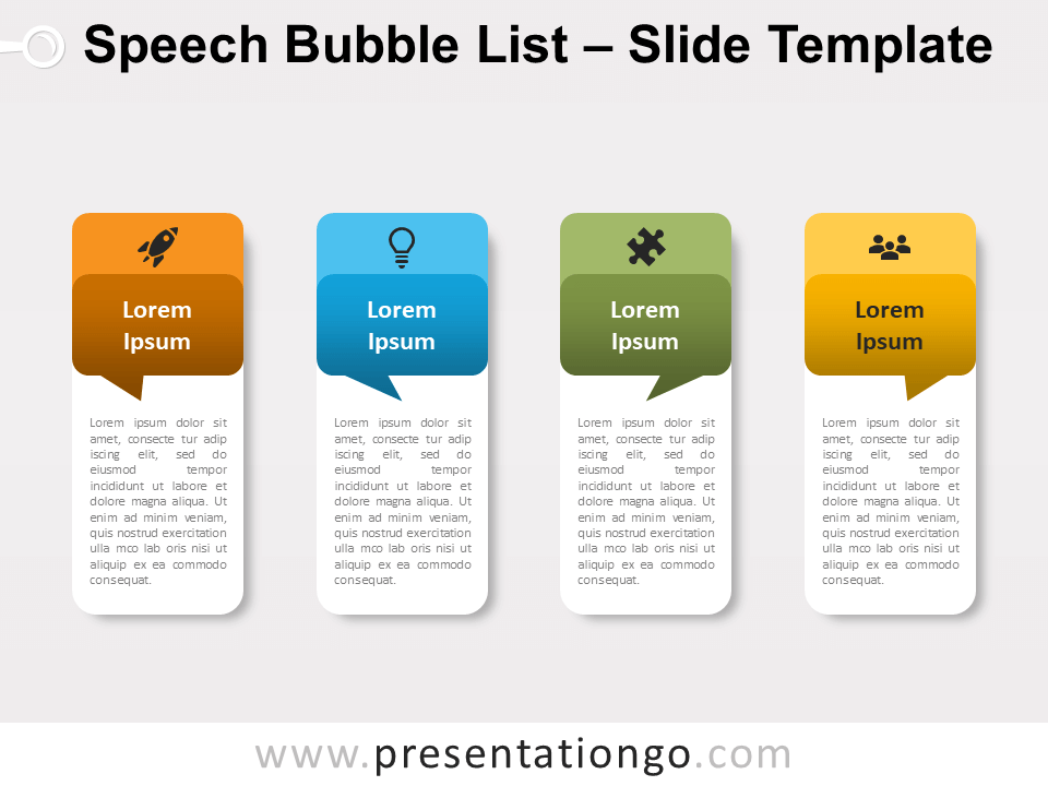 Lista de Burbujas de Diálogo Gráfico Gratis Para PowerPoint Y Google Slides
