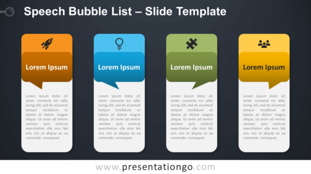 Lista de Burbujas de Diálogo Gráfico Gratis Para PowerPoint Y Google Slides