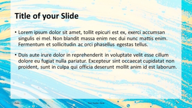Liquid Marbling Paint Plantilla Gratis Para PowerPoint Y Google Slides - Diapositiva de Título Y Contenido
