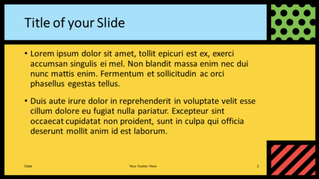 Arte Pop de Mondrian Plantilla Gratis Para PowerPoint Y Google Slides - Diapositiva de Título Y Contenido