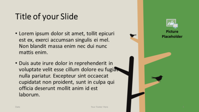 Plantilla Gratis de Pájaros Para PowerPoint Y Google Slides - Diapositiva de Título Y Contenido