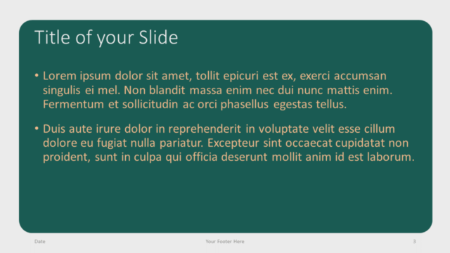 Forma Redondeada Abstracta de Color Verde - Plantilla Gratis Para PowerPoint Y Google Slides - Diapositiva de Título Y Contenido