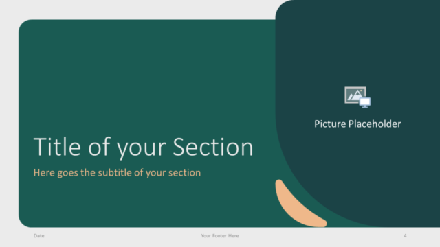 Forma Redondeada Abstracta de Color Verde - Plantilla Gratis Para PowerPoint Y Google Slides - Diapositiva de Sección