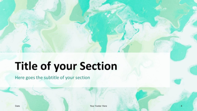 Liquid Marbling Paint Planilla Gratis Para PowerPoint Y Google Slides - Diapositiva de Sección