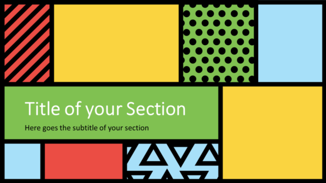 Arte Pop de Mondrian Plantilla Gratis Para PowerPoint Y Google Slides - Diapositiva de Sección