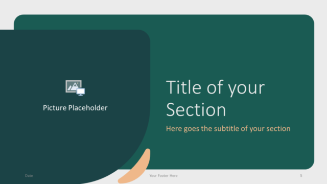 Forma Redondeada Abstracta de Color Verde - Plantilla Gratis Para PowerPoint Y Google Slides - Diapositiva de Sección