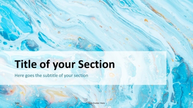 Liquid Marbling Paint Planilla Gratis Para PowerPoint Y Google Slides - Diapositiva de Sección